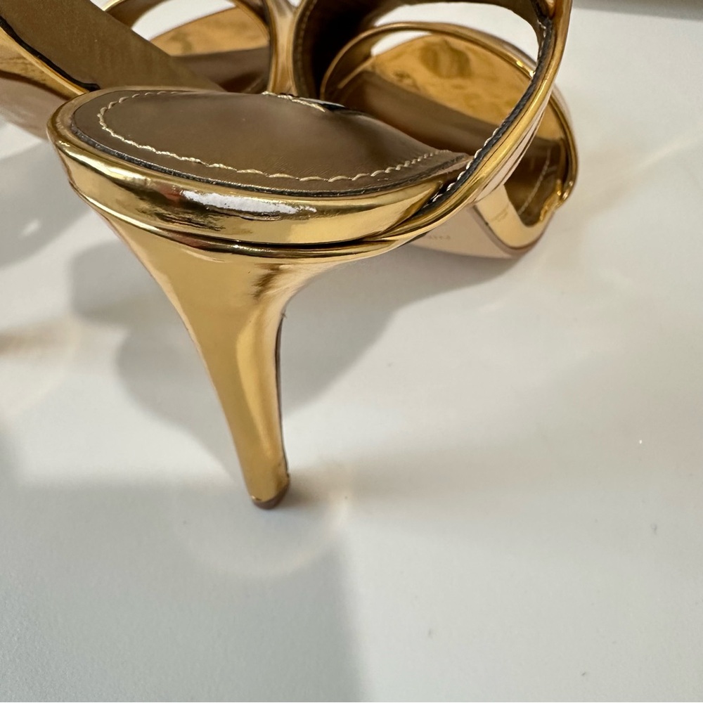 Nine West Golden Itzel dress mirrored sandals size 8 No Box - Picture 14 of 15
